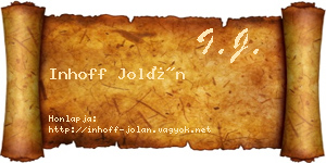 Inhoff Jolán névjegykártya